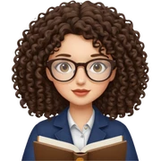 beautiful brunette girls with curly hair and glasses studying sticker