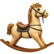 Rocking horse with teddy bear  sticker