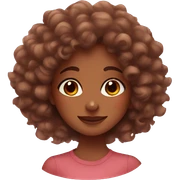 brown skin girl with curly hair surrounded by hearts sticker