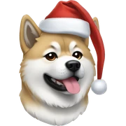 Akita with christmas haz sticker
