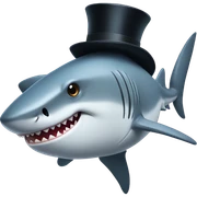 Shark with a top hat sticker