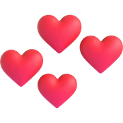 three hearts sticker