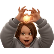 girl making heart hands outdoors sticker