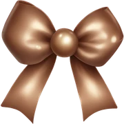 Brown pearl bow sticker