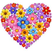 Flower heart sticker
