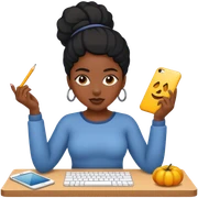 Black woman creating  sticker