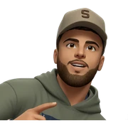 bearded boy in baseball cap sticker