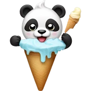 Panda eating ice cream sticker