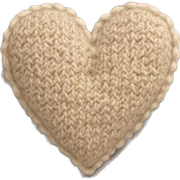 A beige knitted heart sticker