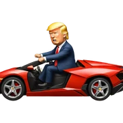 Donald Trump riding a Lamborghini  sticker