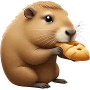 Capybara eating a croissant  sticker