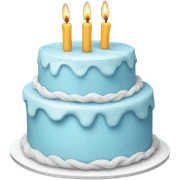 Light blue birthday cake sticker