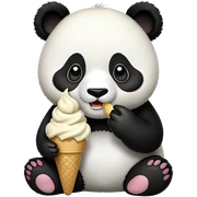 Panda eating ice cream sticker