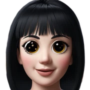 smiling girl with black hair sticker