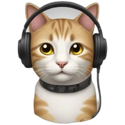 cat with headphones sticker