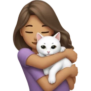girl hug cat sticker
