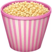 large pink bowl full of popcorn sticker