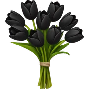 black tulips bouquet sticker