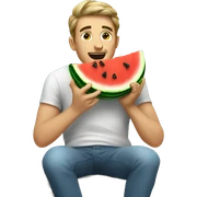 guy eating a watermelon  sticker