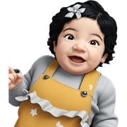 smiling girl with black hair sticker