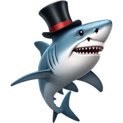 Shark with a top hat sticker