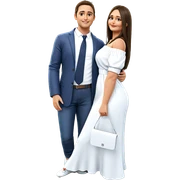 casual outdoor couple portrait sticker