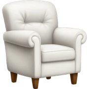 white Cozy armchair with pillow in the back sticker