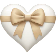 white heart with beige bow sticker