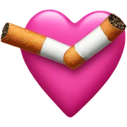 pink cigarette with heart smole sticker