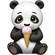 Panda eating ice cream sticker