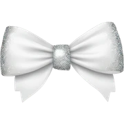 White bow with sequins sticker