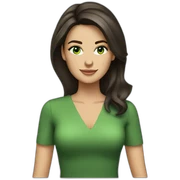 a brunette presenter with green eyes sticker