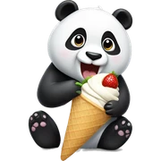 Panda eating ice cream sticker