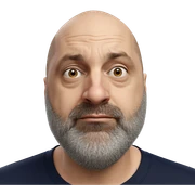 bald man with beard portrait sticker