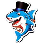 Shark with a top hat sticker