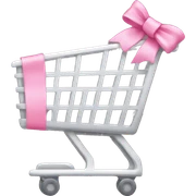 Shopping cart with pink bow  sticker