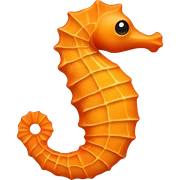 orange seahorse sticker