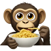 Monkey eating  sticker