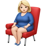 Fatass Woman with chair sticker
