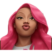 girl with pink hair portrait sticker