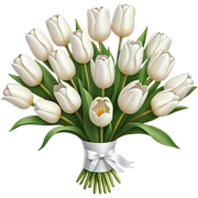 white tulip bouquet  sticker