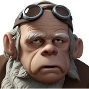 old man with goggles portrait sticker