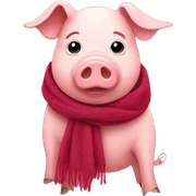 Pig with scarf sticker
