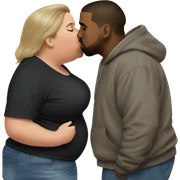 Obese kanye west kissing obese drake sticker