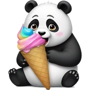 Panda eating ice cream sticker