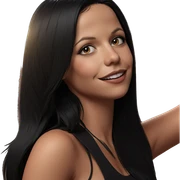 smiling girl with black hair sticker