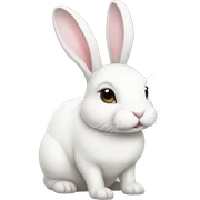 White bunny with a bun sticker
