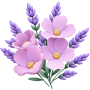 Light pink pastel purple lavender flowers sticker