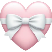 Pastel pink heart with white bow sticker