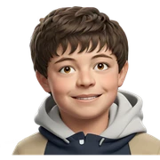 smiling boy with brown hair sticker